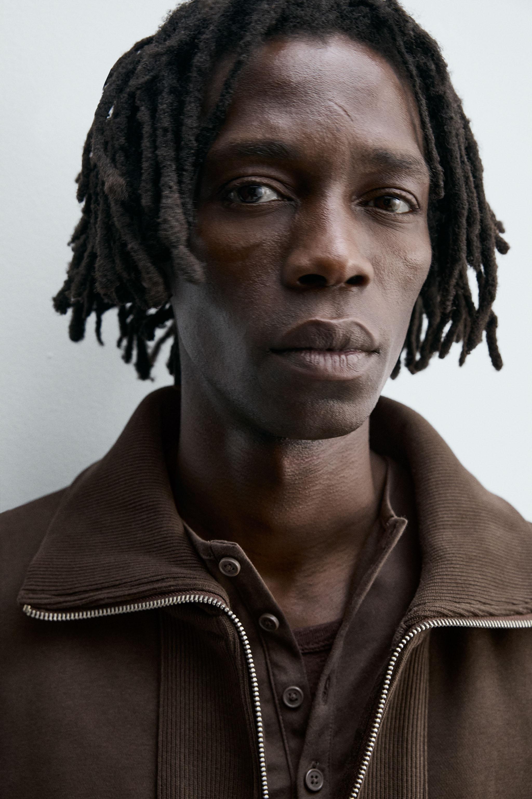 ジッパーリブスウェットシャツ - チョコレート | ZARA Japan / 日本 ジッパーリブスウェットシャツ - チョコレート | ZARA Japan / 日本