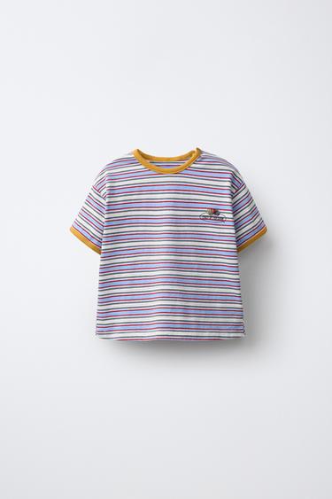 STRIPED FRUIT OF THE LOOM T-SHIRT — Multicolored 1