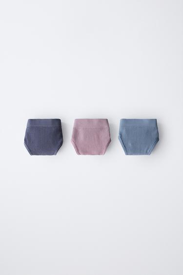 8-14 AÑOS/ PACK TRES BRAGUITAS SEAMLESS WAFFLE - Azul de Zara