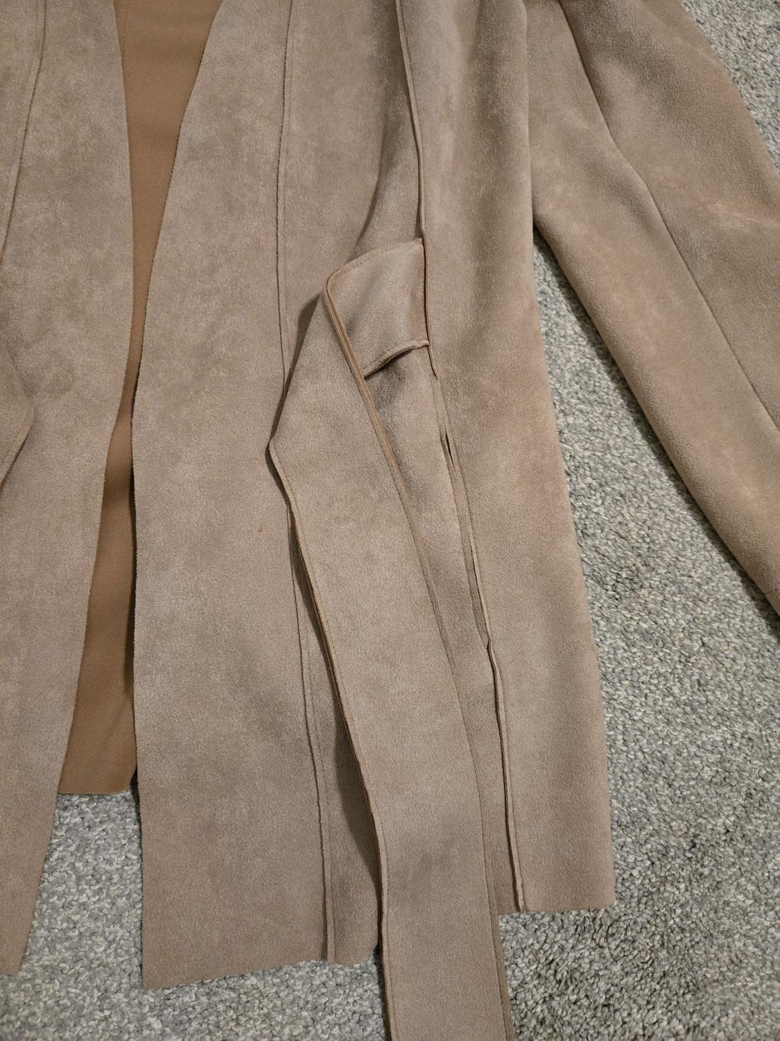 FAUX SUEDE JACKET WITH BELT - Image 3