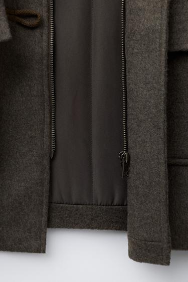 WOOL BLEND DUFFLE COAT - Taupe grey by Zara - Image 6