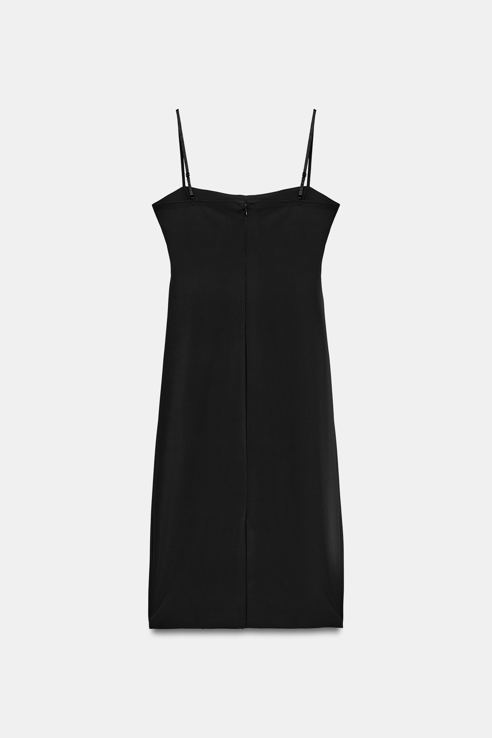 Zara DİKİŞ DETAYLI MİDİ ELBİSE görsel 6