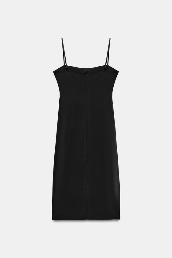 ROBE MI-LONGUE AVEC COUTURES - Noir de Zara - Image 5