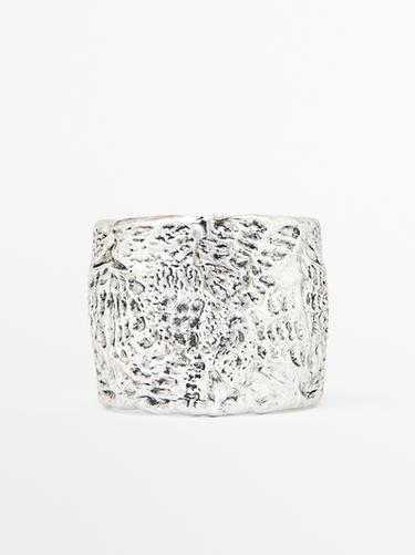 Zara Textured metal bangle - Silver - Image 0