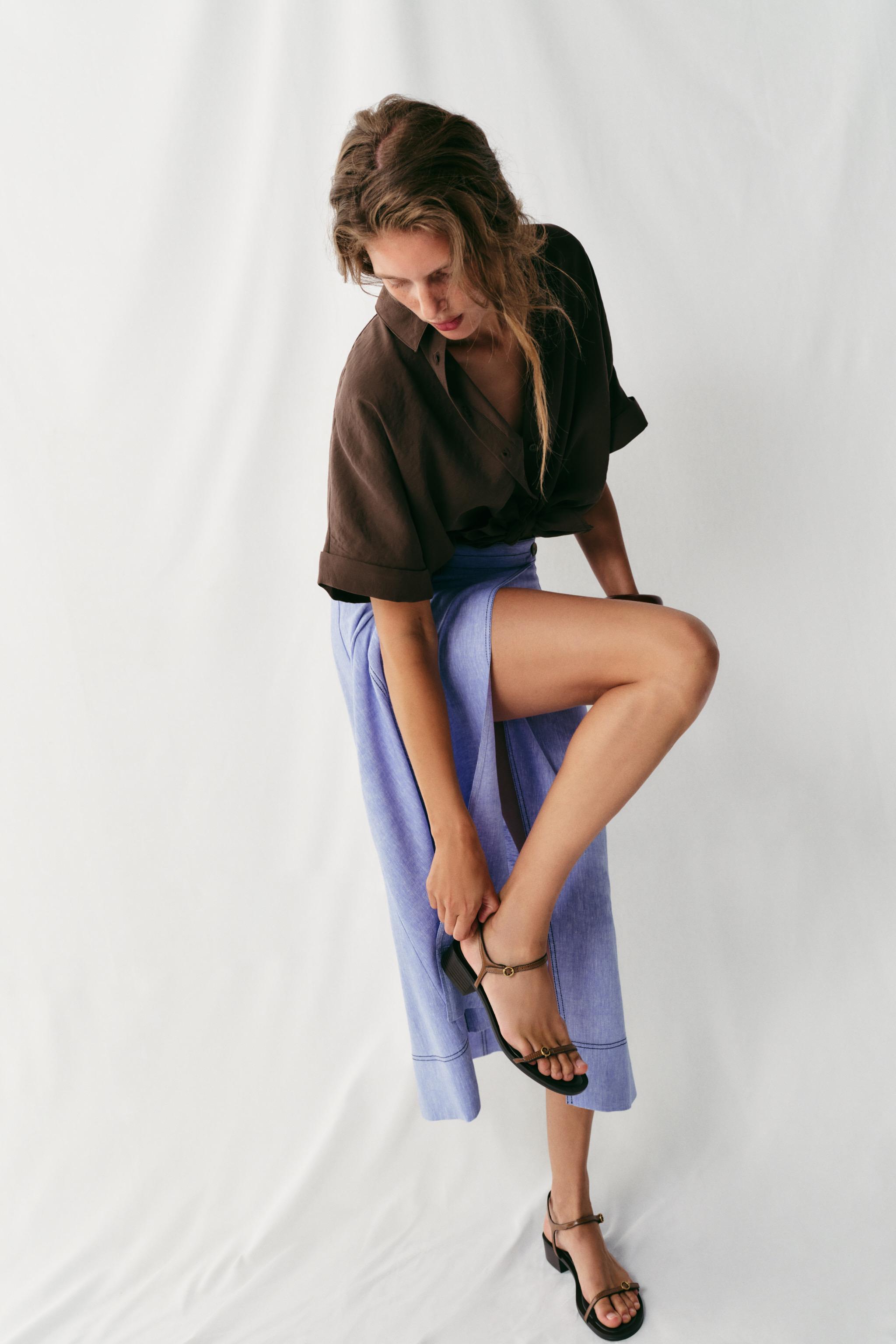 Женские сандалии Zara BLOCK HEEL SANDALS