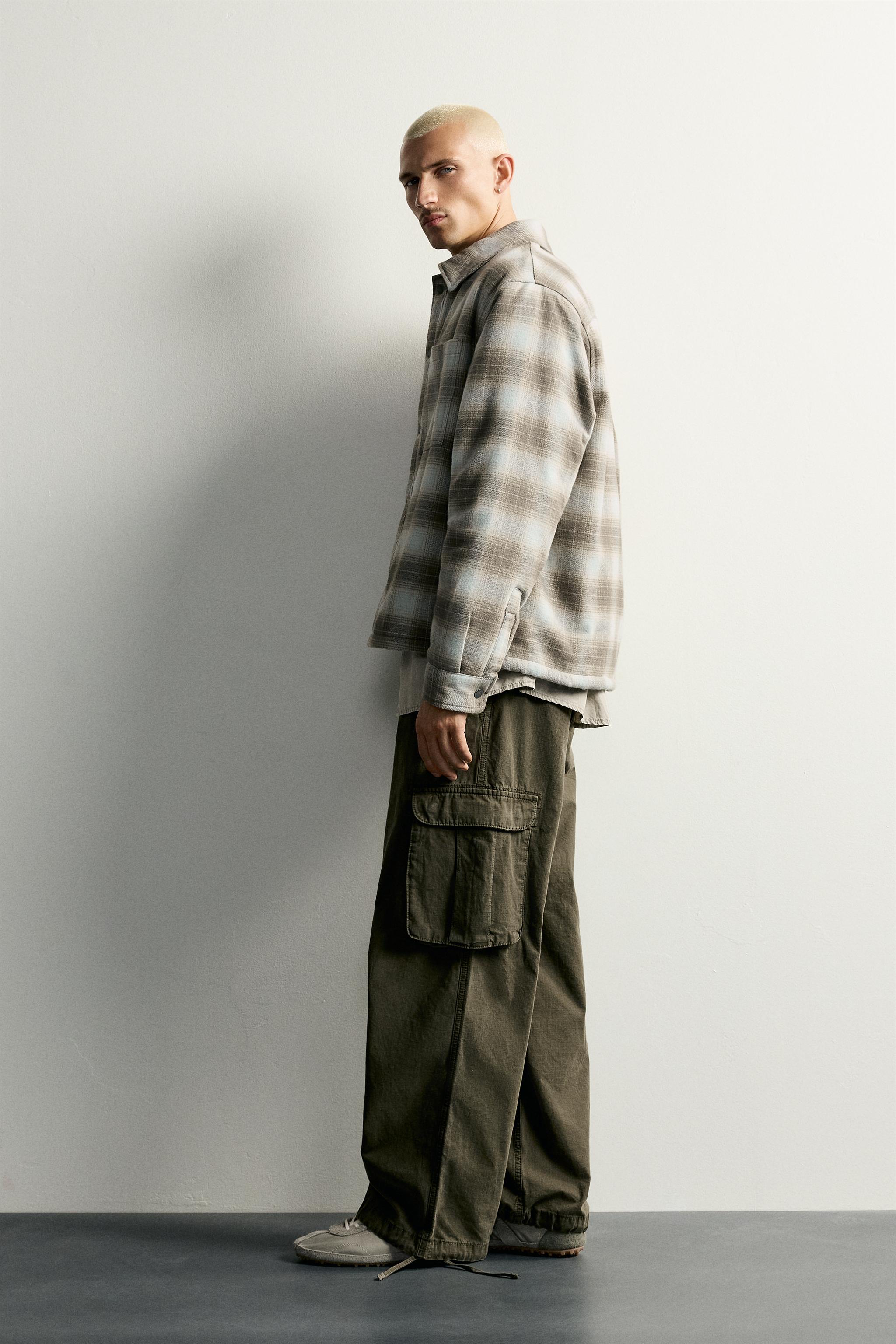 PLAID SHERPA-LINED OVERSHIRT