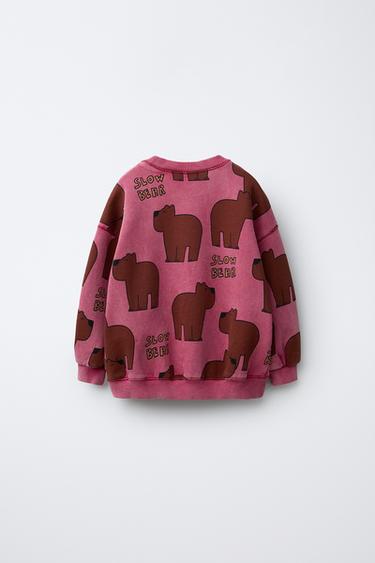 BEAR PRINT SWEATSHIRT - Chalk pink by Zara - Image 1