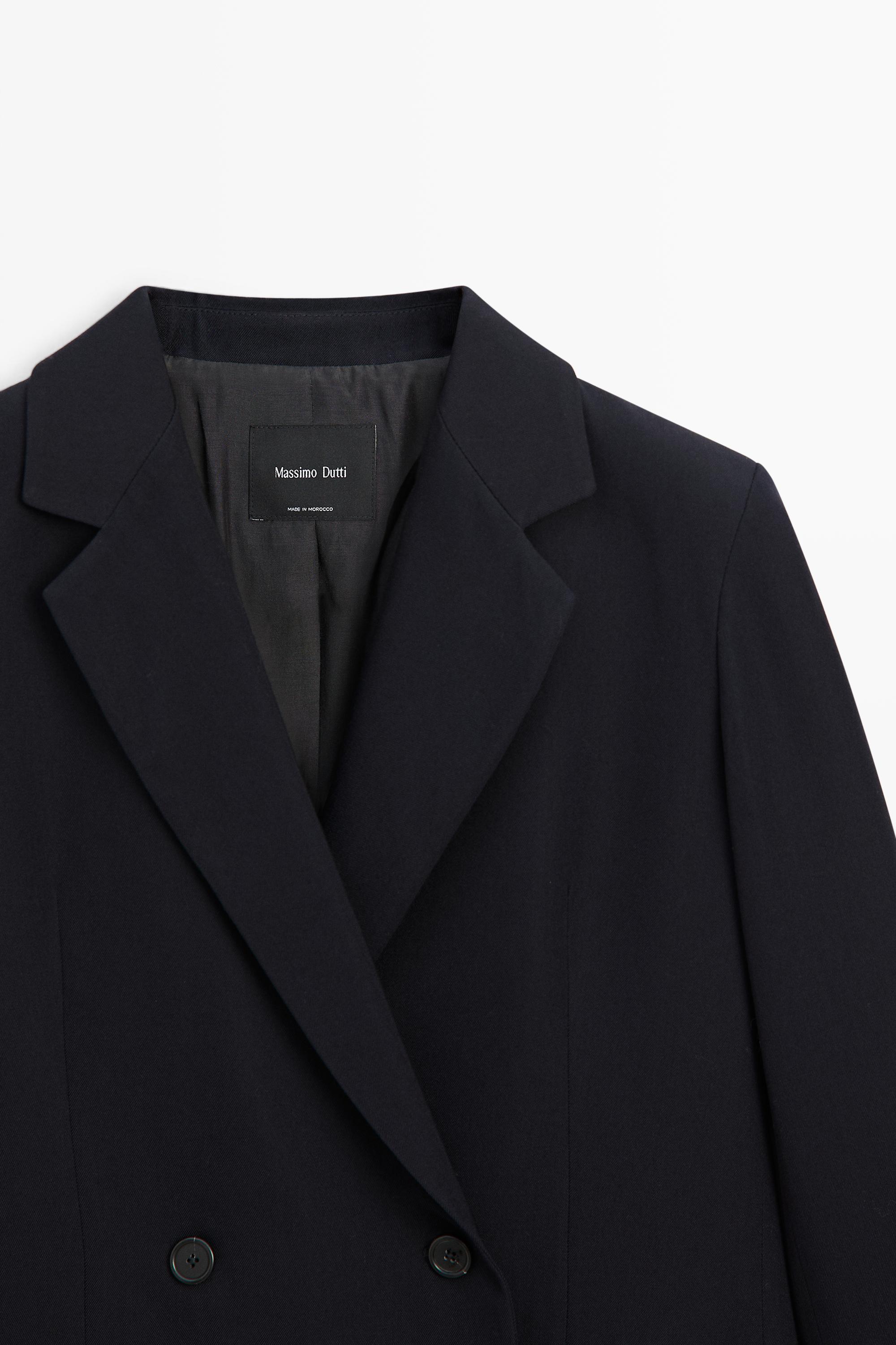 Wool blend double-breasted blazer