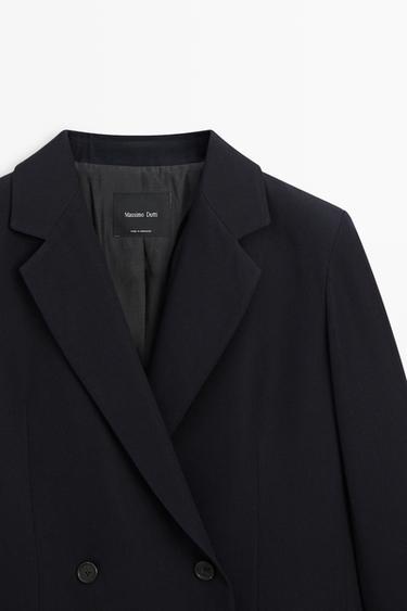 Wool blend double-breasted blazer — Navy blue 2