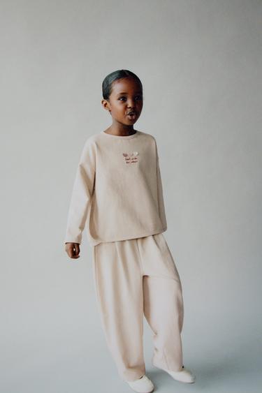 BAGGY TROUSERS WITH CROCHET DETAIL - Light beige by Zara