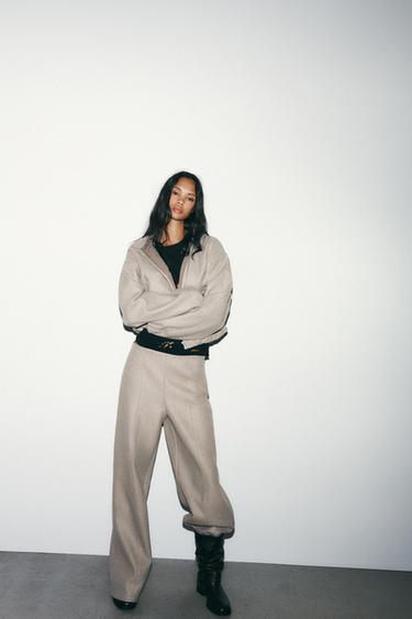 PANTALÓN SOFT TIRO ALTO - Marrón / Topo de Zara