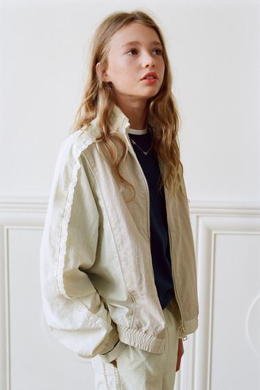 Zara ULTRALIGHT LACE JACKET - Light beige