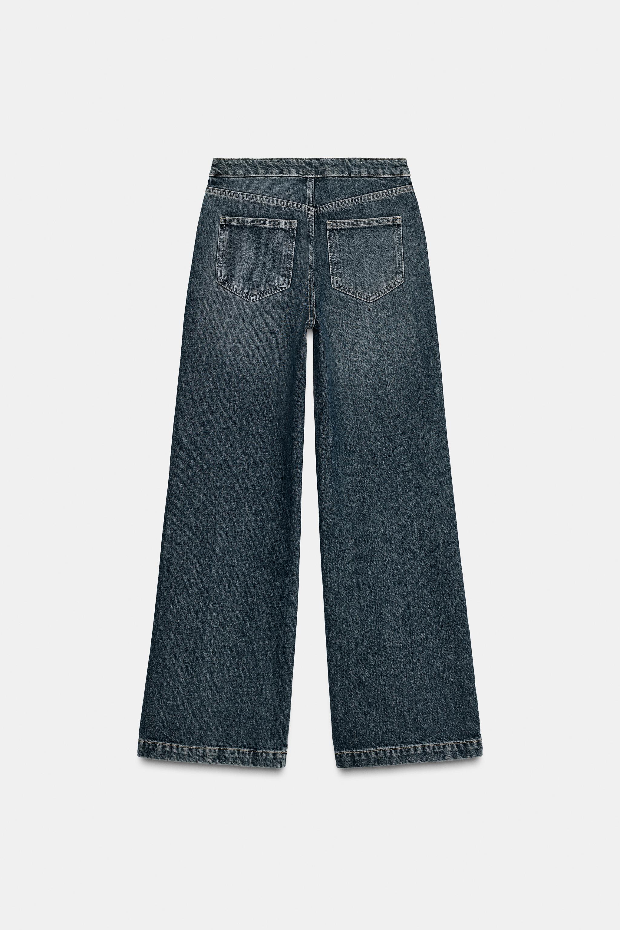 Z1975 FLARE MID-WAIST JEANS WITH BUTTONS - Blue / Grey | ZARA Turkey