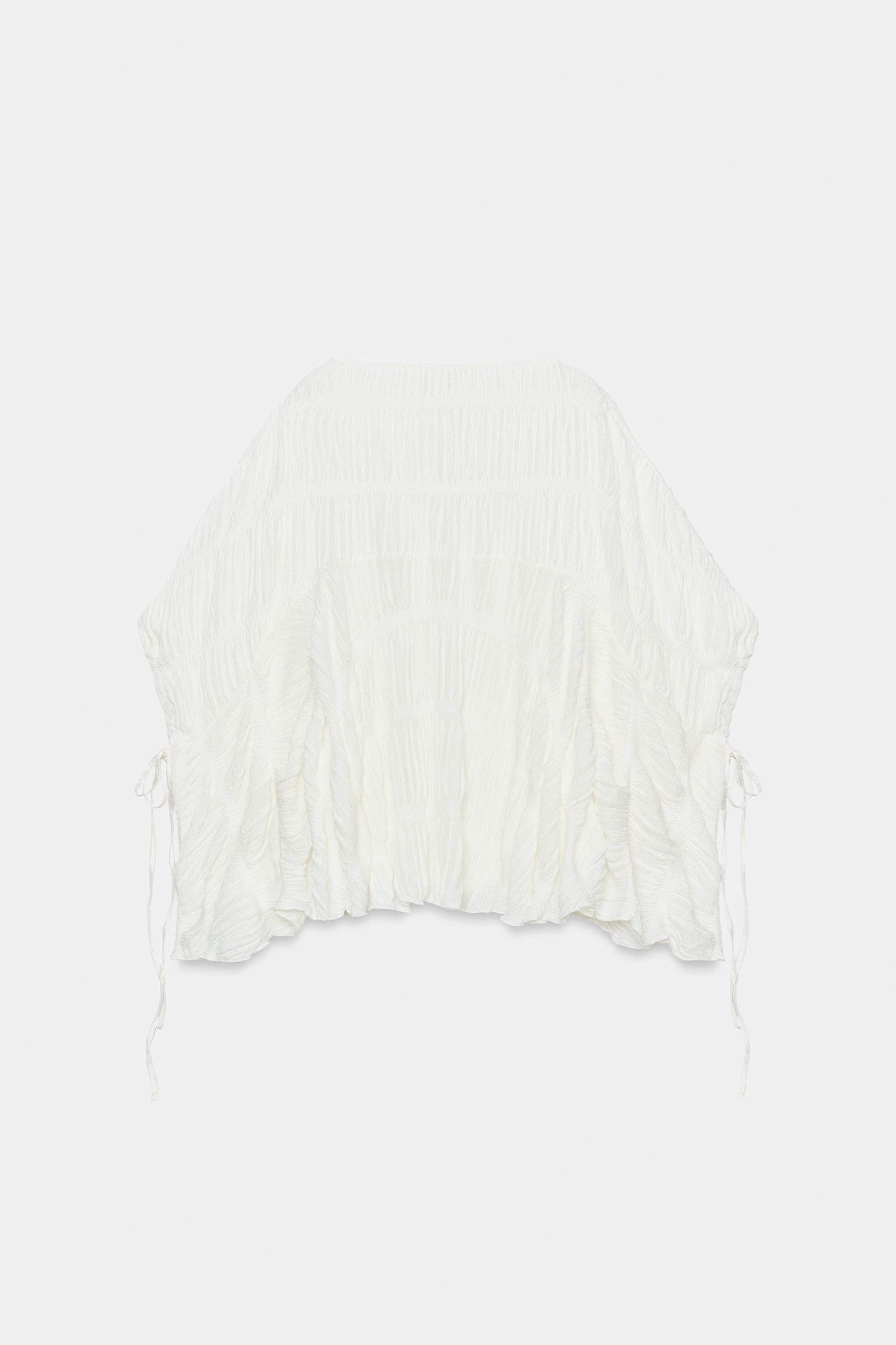 Zara Dokulu Pelerin Kollu Top görsel 8
