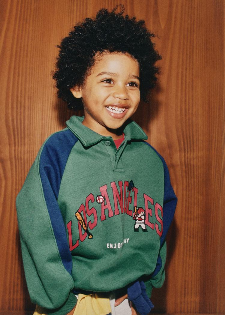TEXT PRINT SWEATSHIRT — Mid-green