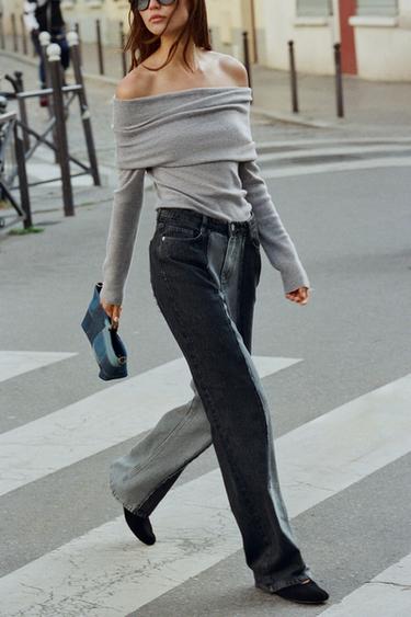 JEAN Z1975 LARGE TAILLE HAUTE COMBINÉ - Gris de Zara - Image 1