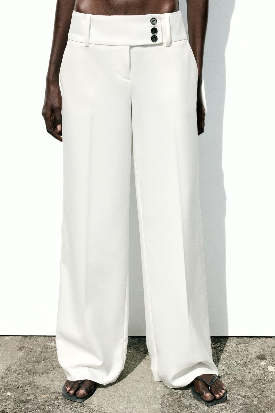 CROSS WAIST WIDE LEG PANTS