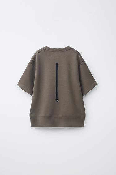 SPORTY SLOGAN T-SHIRT - Brown by Zara - Image 1