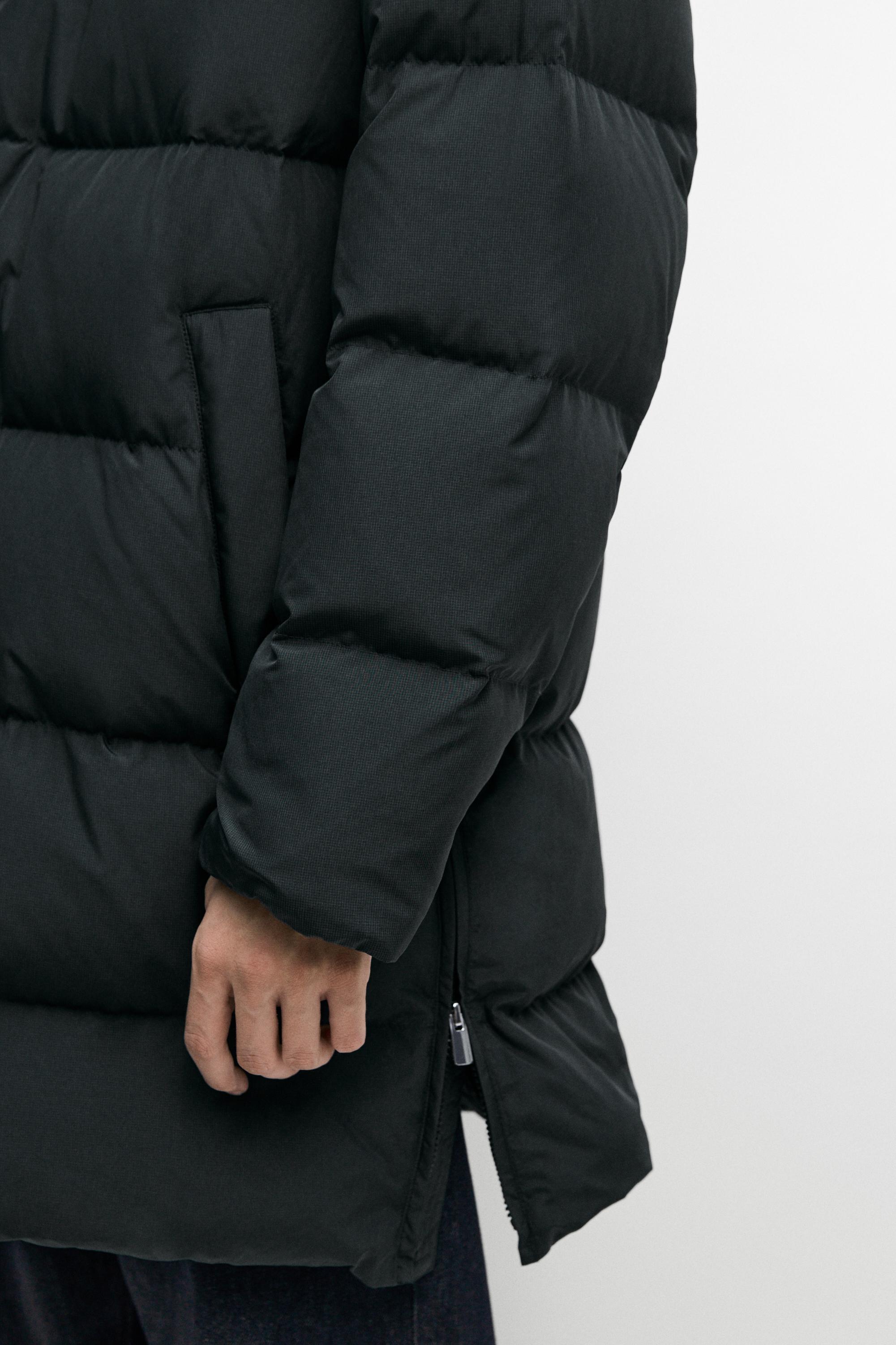 Long down jacket with hood