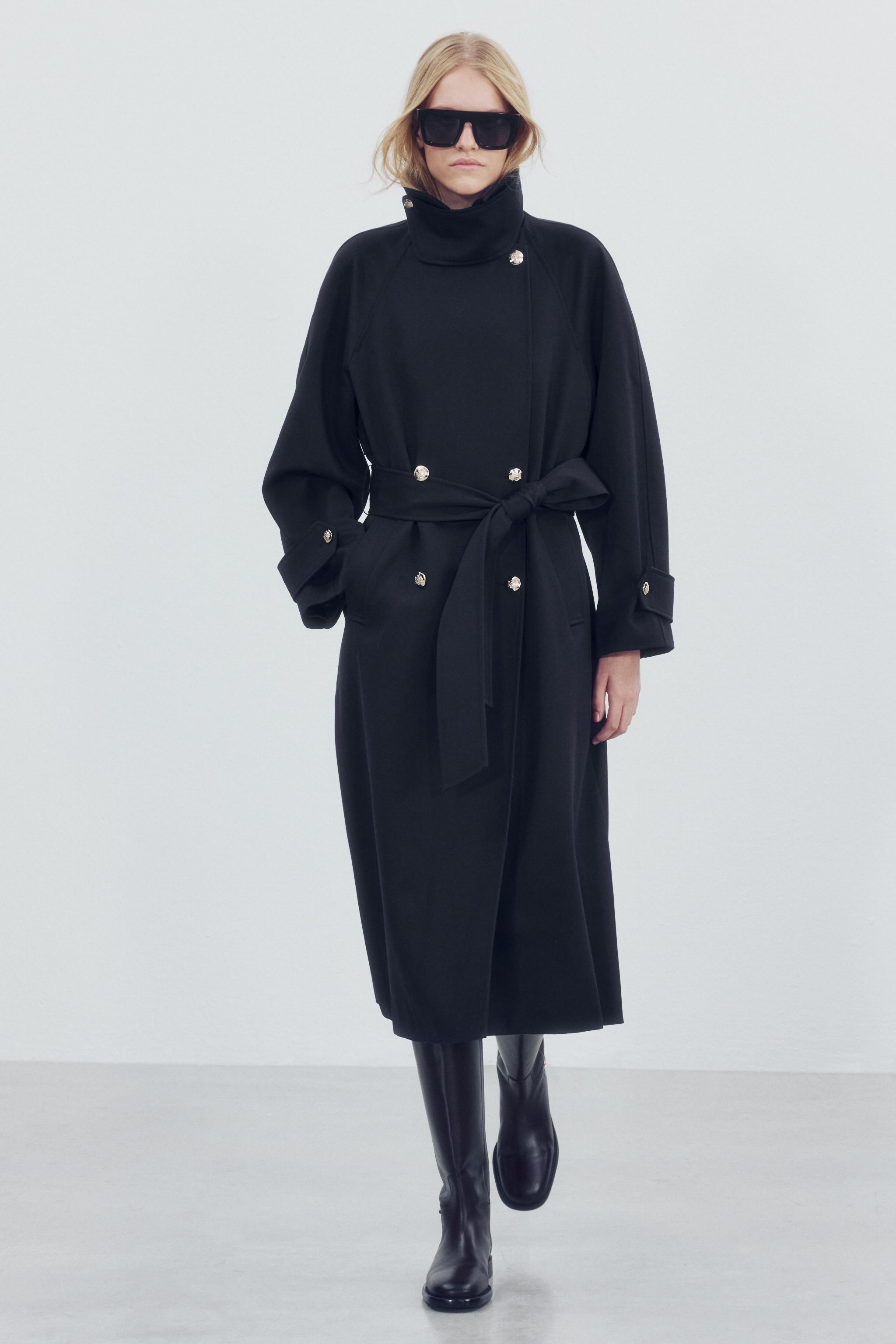ZW COLLECTION LONG TRENCH COAT - Dark navy | ZARA Curaçao / Curazao