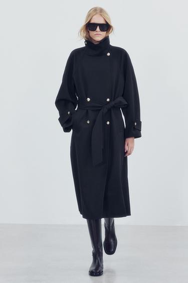 ZW COLLECTION LONG TRENCH COAT — Dark navy 1