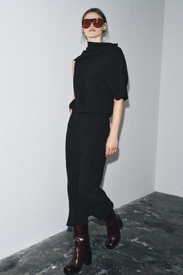 ROBE ASYMÉTRIQUE ZW COLLECTION - Noir de Zara - Image 1