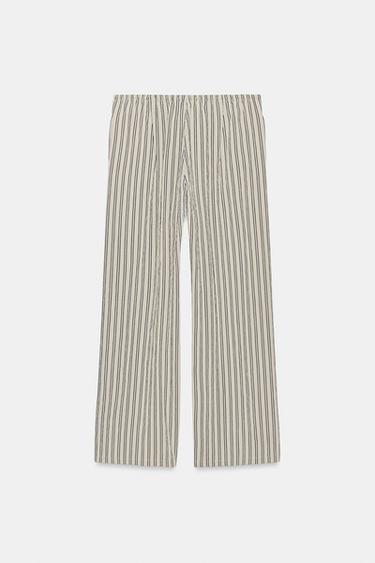 PANTALON DROIT À RAYURES ZW COLLECTION - Gris de Zara - Image 7