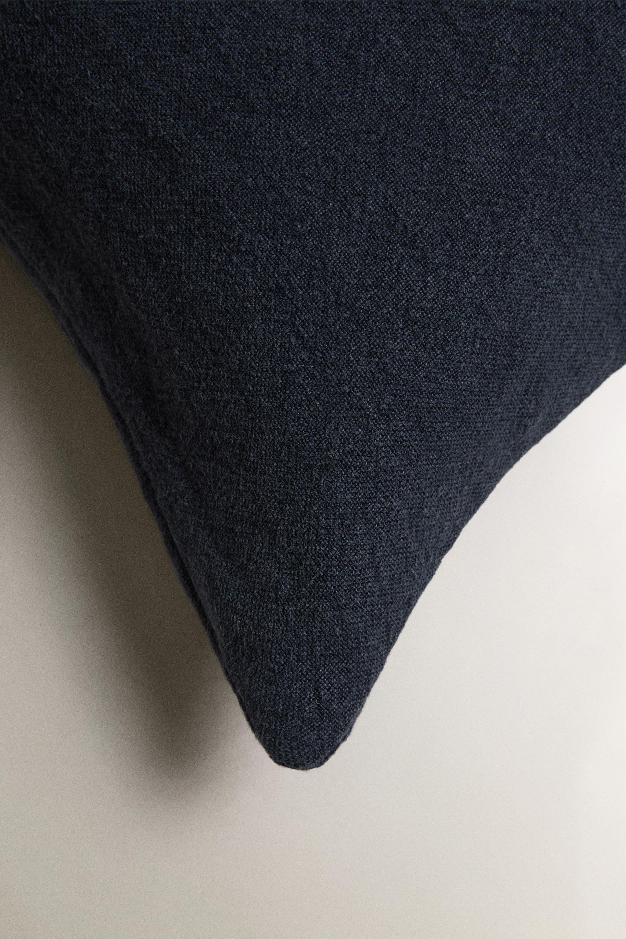 FADED LINEN THROW PILLOW COVER (400 GSM) — Blue
