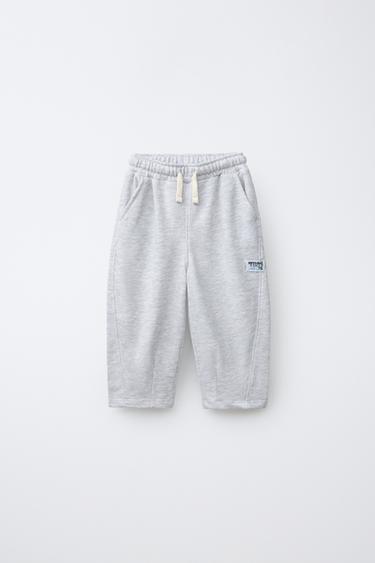 PANTALÓN BARREL ETIQUETA - Gris vigoré de Zara