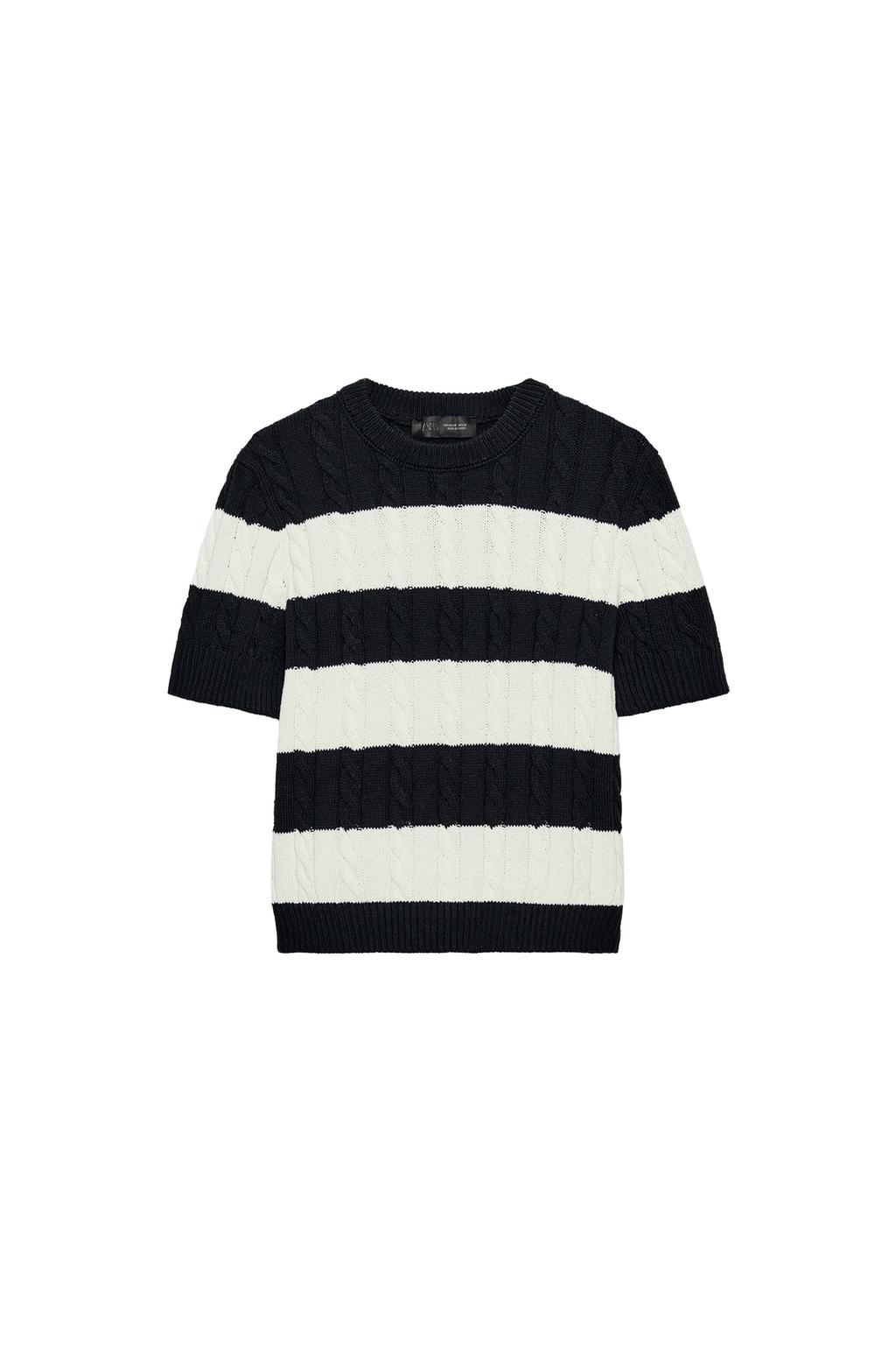 CABLE KNIT STRIPED JUMPER - image 3
