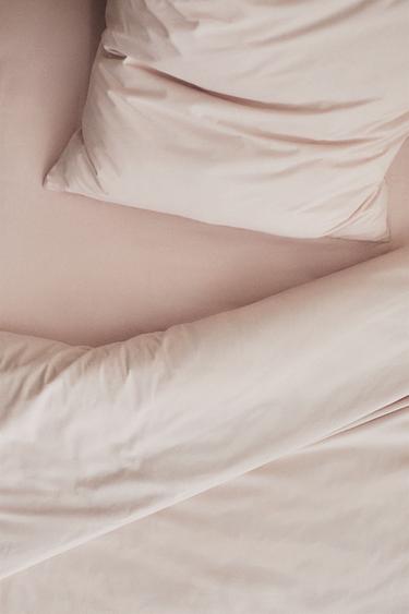 PERCALE FITTED SHEET | 30 CM HIGH (300 THREAD COUNT) - Pink by Zara - Image 4