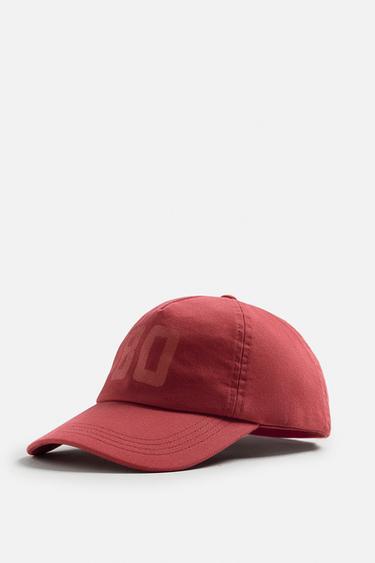 VARSITY WASHED CAP - Red by Zara