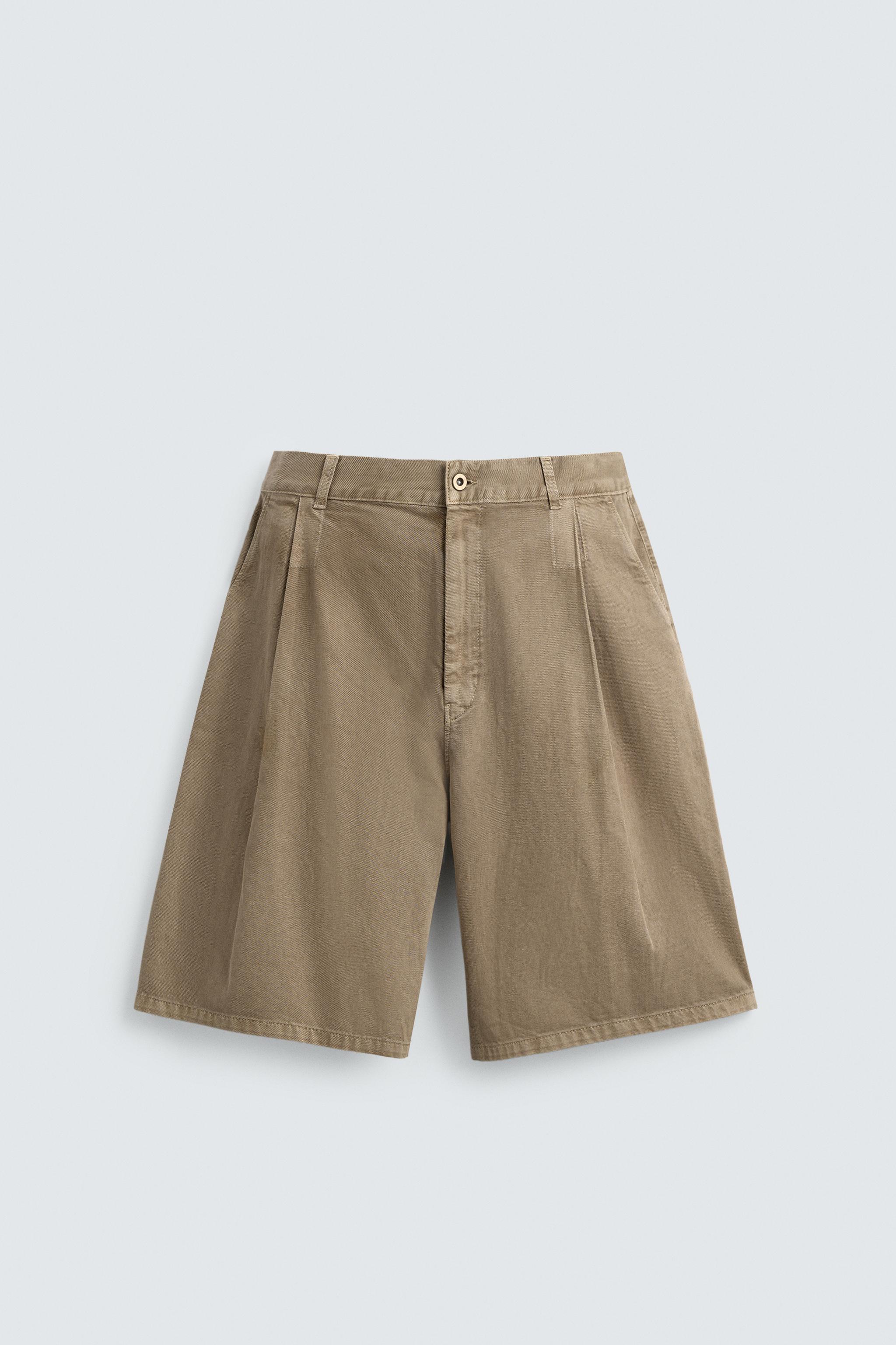 BERMUDA RELAXED FIT À PLIS
