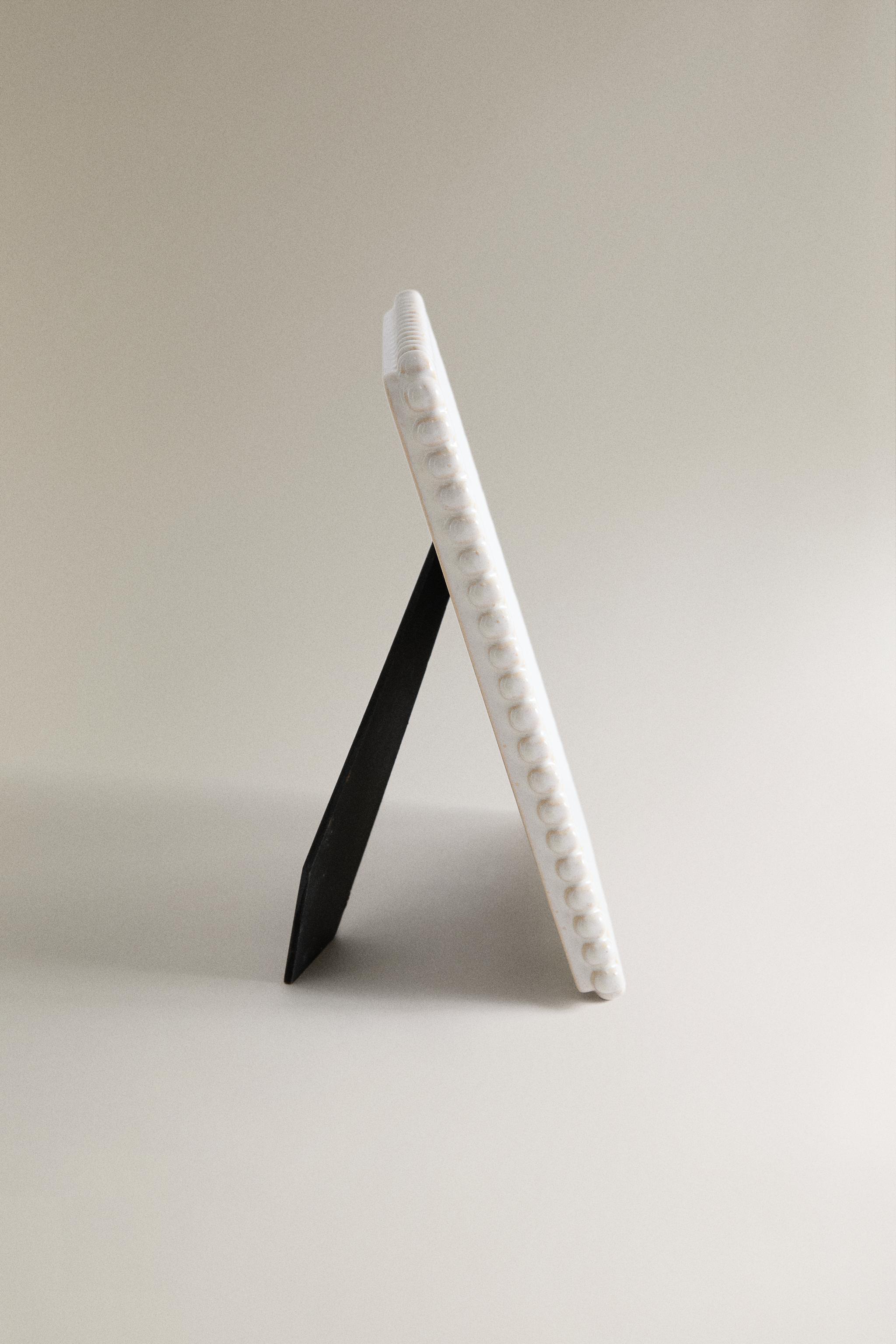 CERAMIC PICTURE FRAME — Ecru