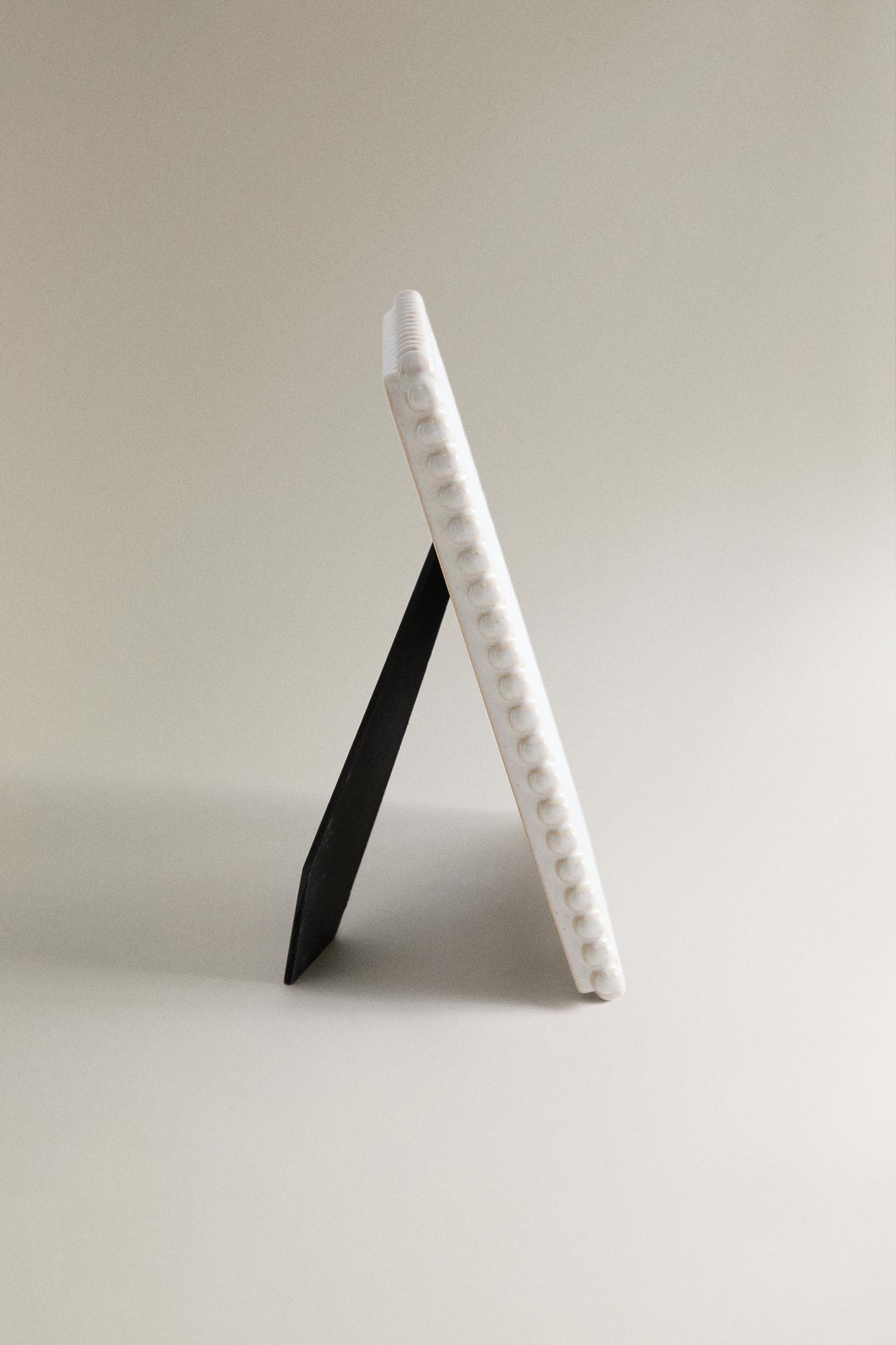 CERAMIC PICTURE FRAME — Ecru