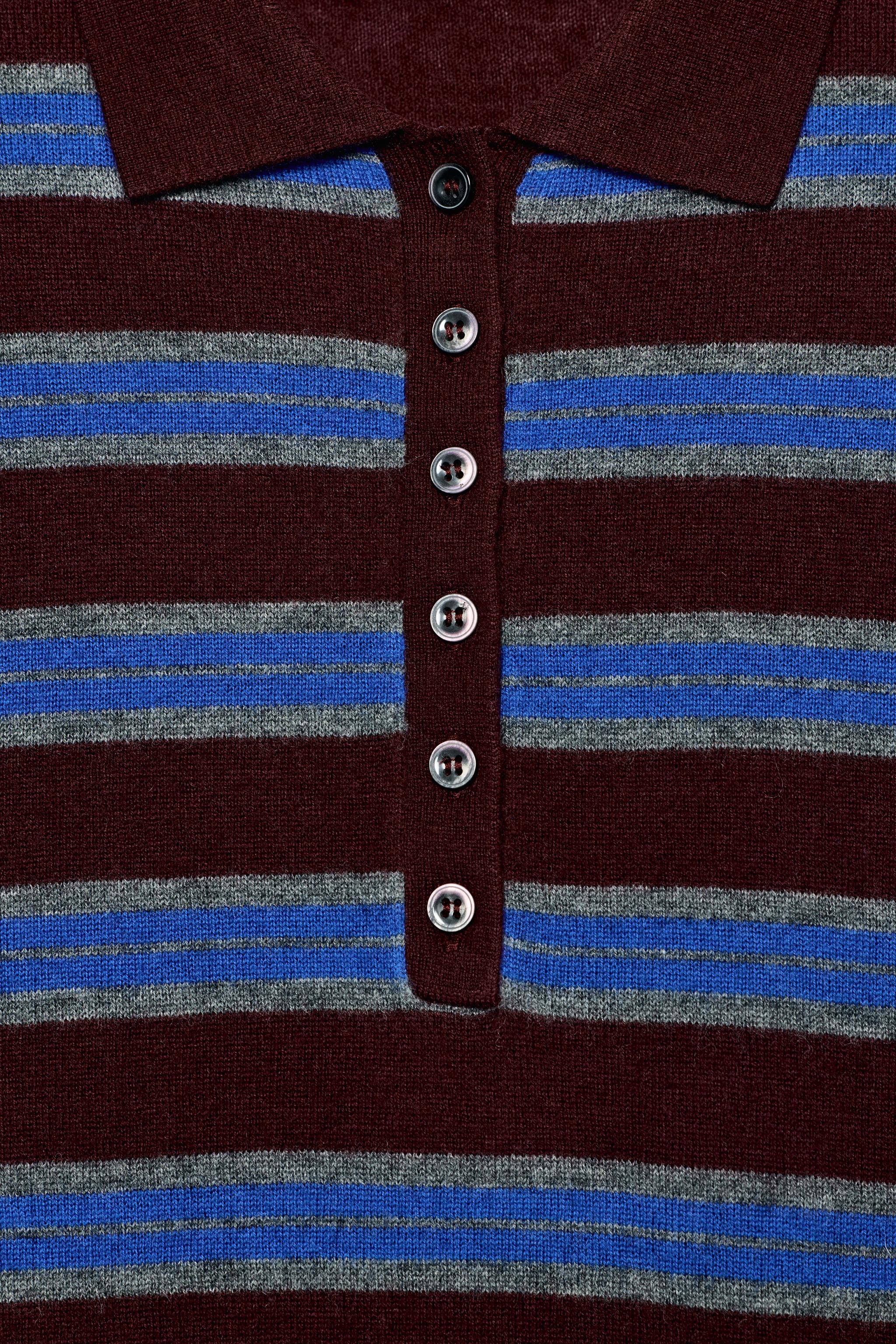 EXTRA-SOFT 100% WOOL STRIPED POLO
