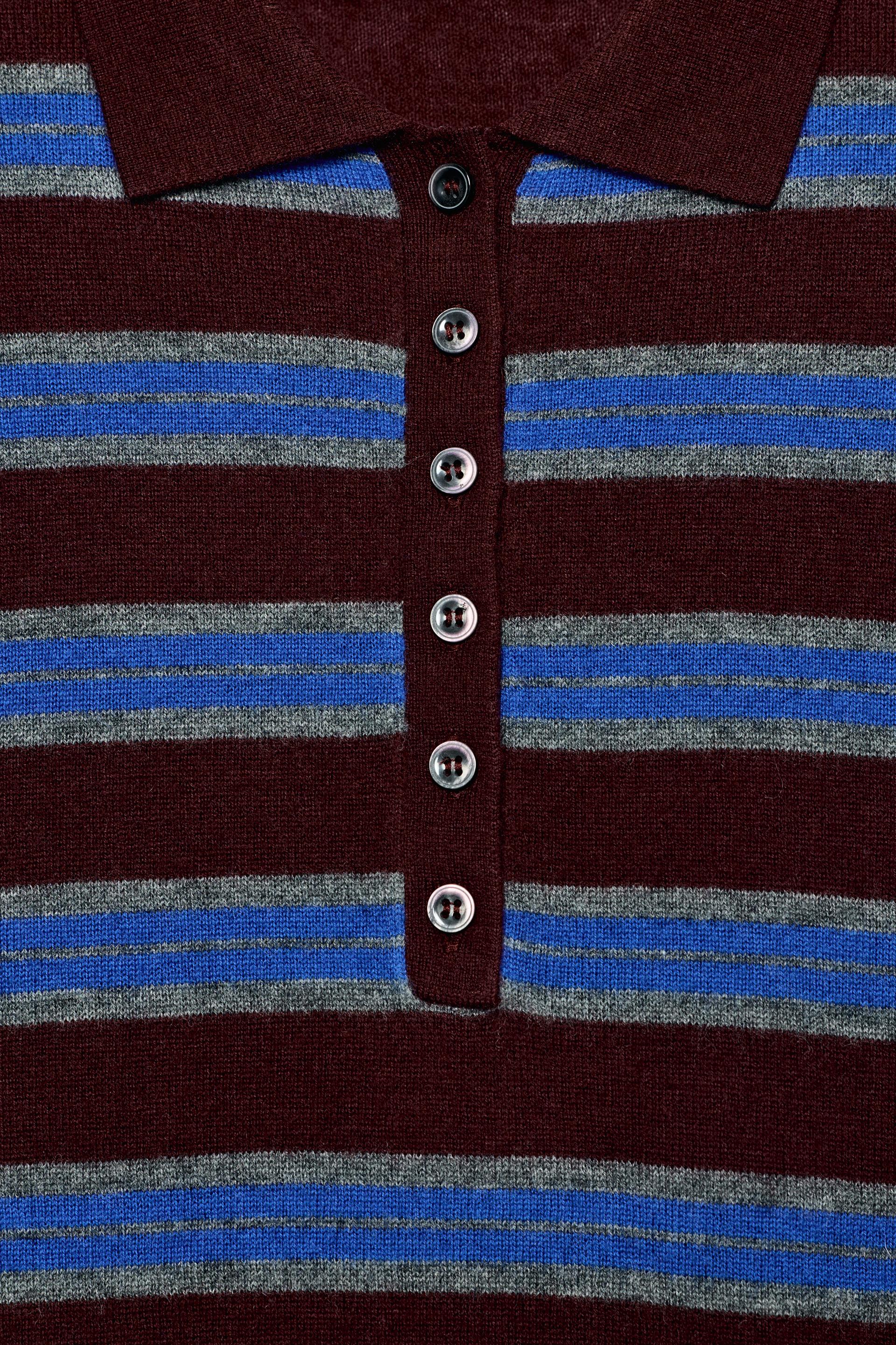 EXTRA-SOFT 100% WOOL STRIPED POLO thumbnail 6