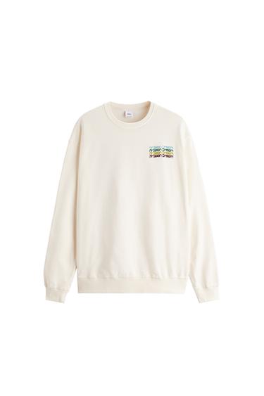 CONTRAST PRINT SWEATSHIRT