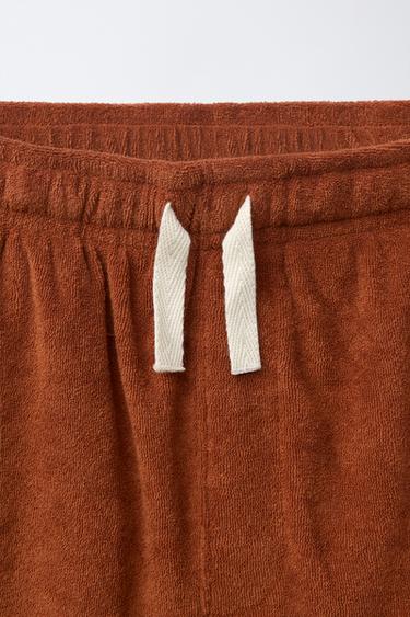 ENSEMBLE T-SHIRT ET BERMUDA RAYÉ EFFET SERVIETTE - Tabac de Zara - Image 6