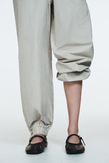 Zara SOFT LEATHER BALLET FLATS - Brown