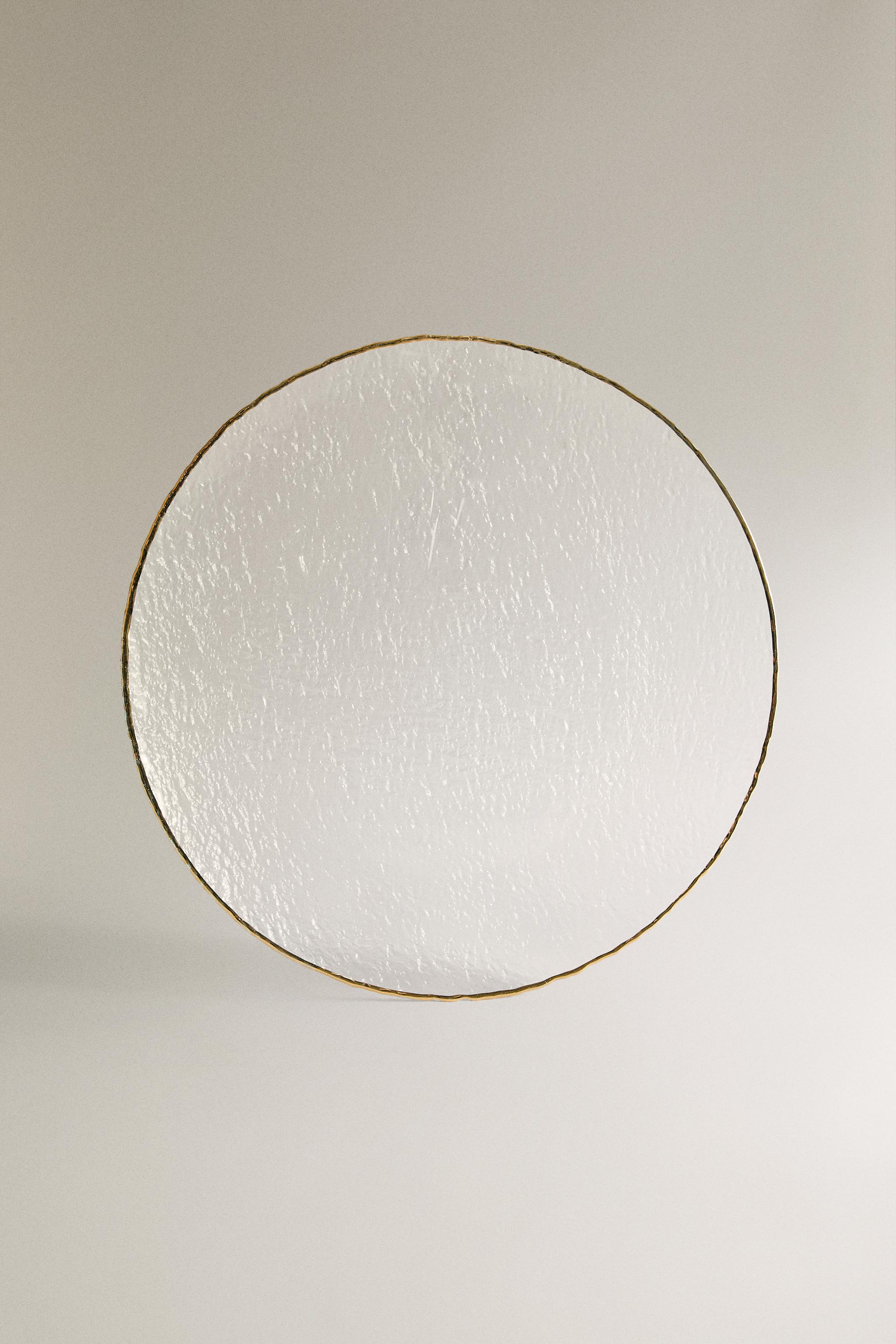 SOUS-ASSIETTE VERRE RELIEF LISERÉ DORÉ