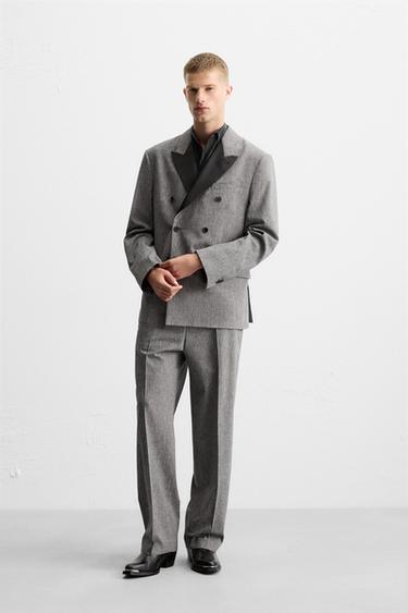 LIMITED EDITION TEXTURED SUIT BLAZER - Grey by Zara