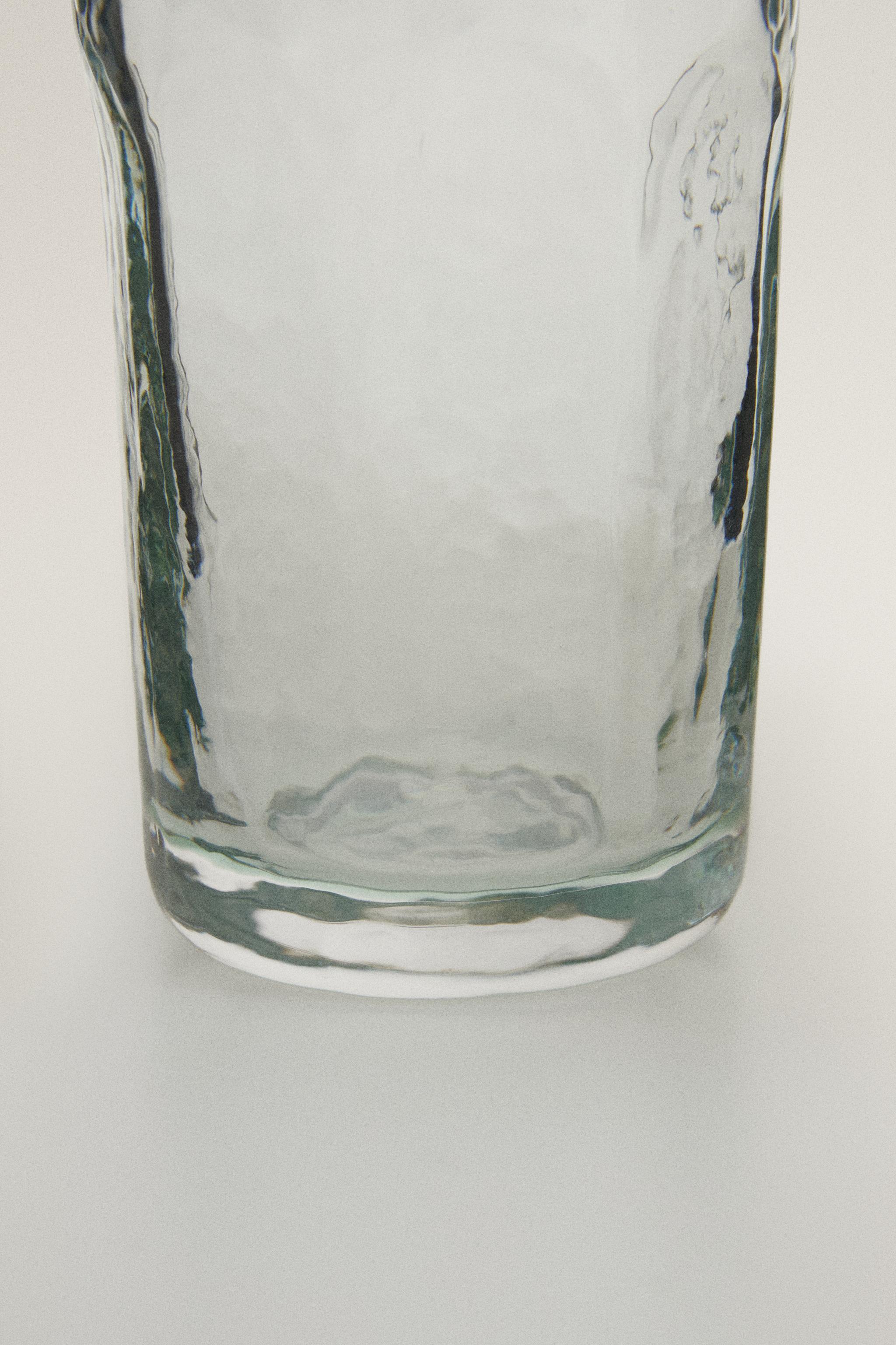 HAMMERED RAISED DESIGN GLASS TUMBLER
