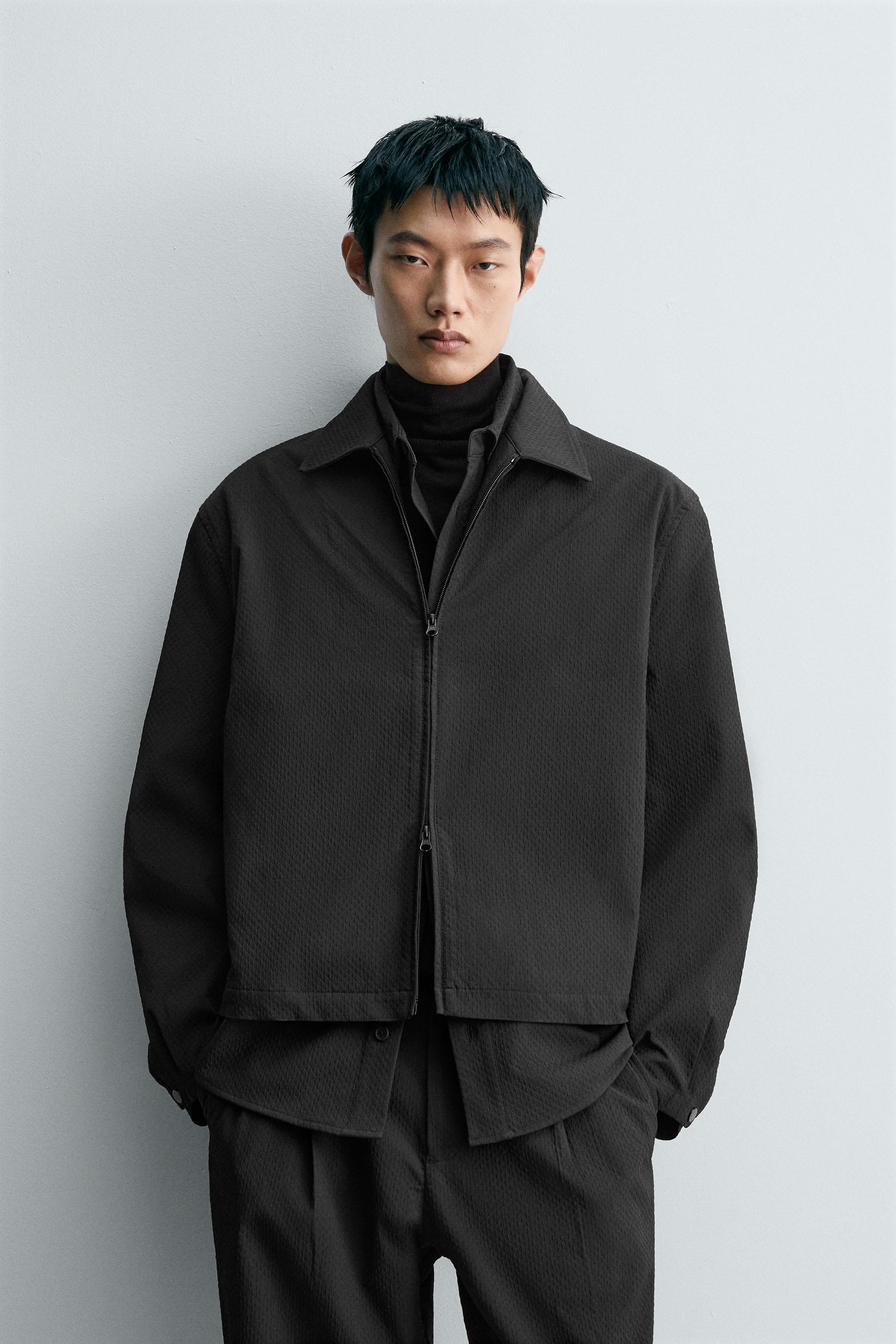 ジオメトリックジャカードジャケット - ブラック | ZARA Japan