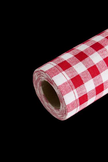 Zara ROLL OF GINGHAM COTTON NAPKINS (SET OF 20) - Red / White