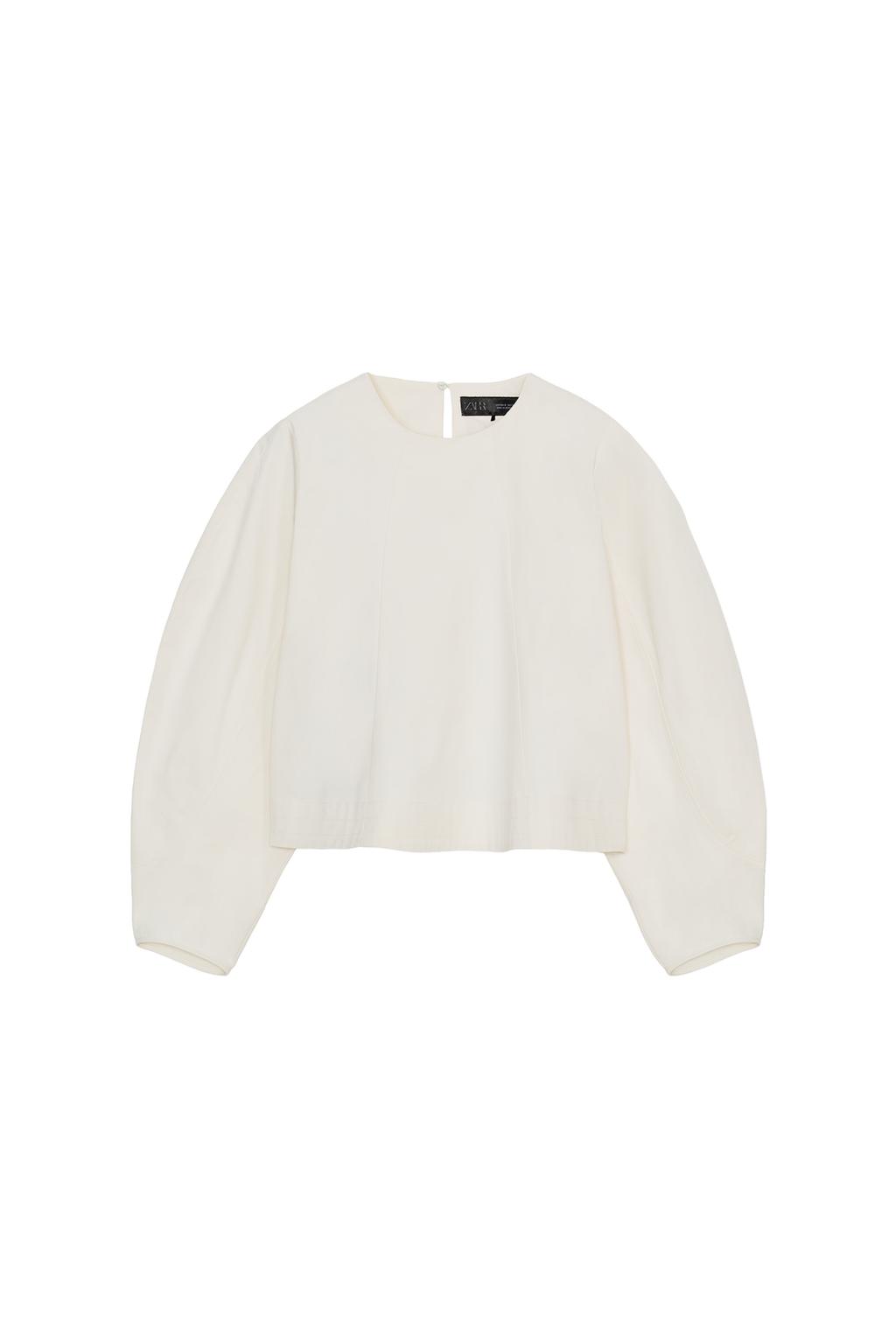 VOLUME SLEEVE CROP TOP - image 3