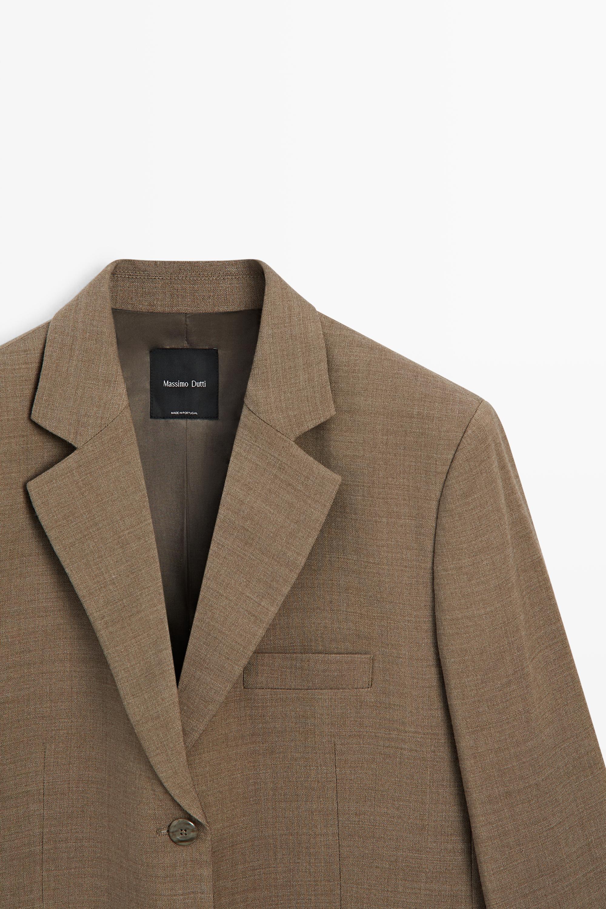 Melange 100% wool suit blazer