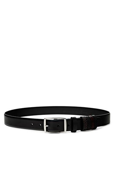Ceinture 5 passants en cuir - STUDIO - Noir de Zara