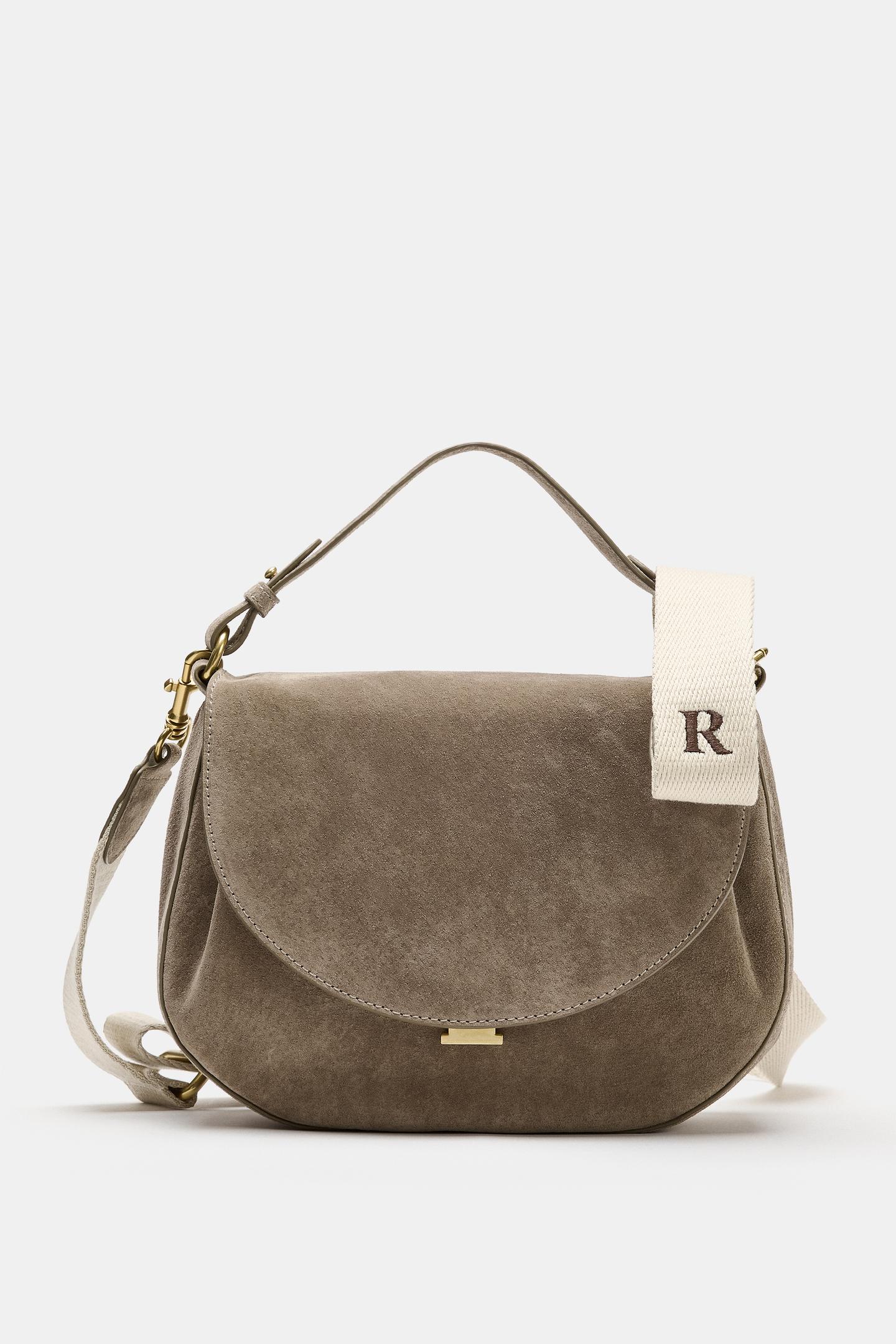 Женская сумка Zara Leather Flap Crossbody, цвет: Серый — фото 3
