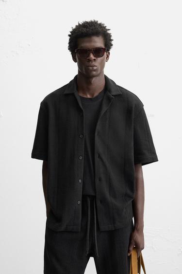 TEXTURED JACQUARD SHIRT - Black by Zara